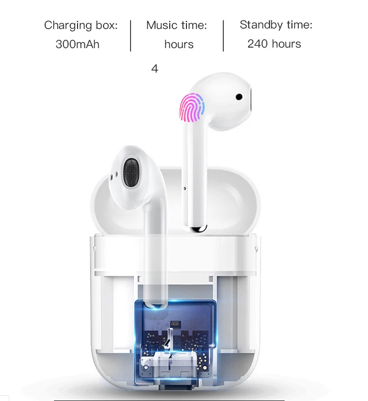 I666 Tws Blue tooth 5.0 Earbuds I12 Tws 1:1 Size pop-up Earphones Support Touch Control Charging Binaural Calling i9s i10tws - ANKUX.COM