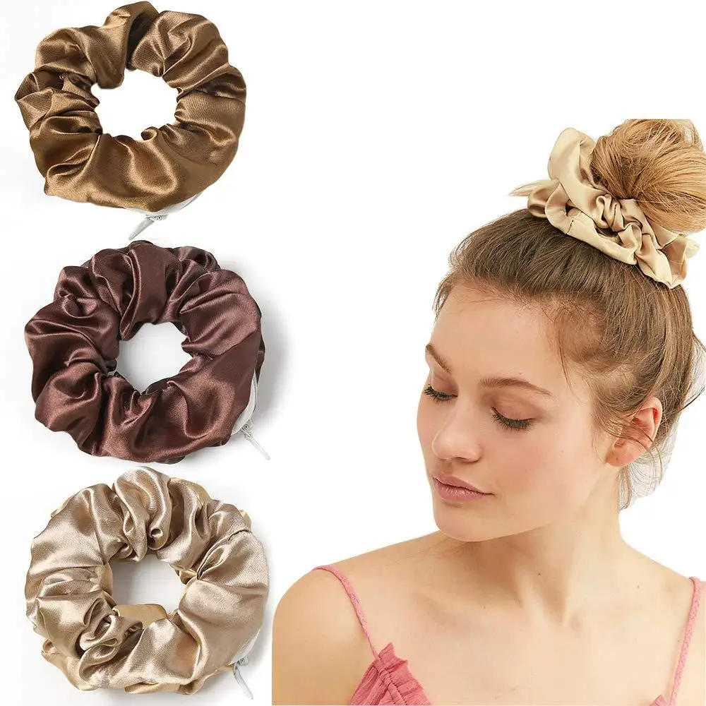Korean trendy custom print elastic hair band women elegant silk satin zipper scrunchies with pocket
Korean trendy custom print elastic hair band women elegant silk satin zipper scrunchies with pocket