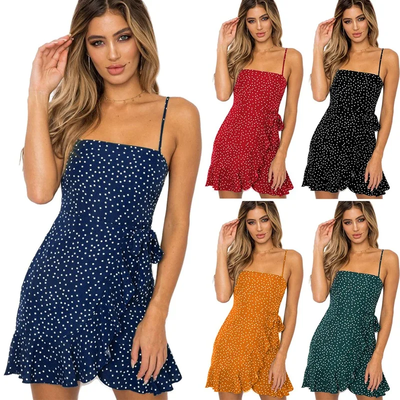 Lskj119 2021 Hot New Arrival Summer Fashion Ladies Polka Dot Chiffon Shirt Sling Backless Mini Dress
Lskj119 2021 Hot New Arrival Summer Fashion Ladies Polka Dot Chiffon Shirt Sling Backless Mini Dress