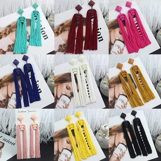 BEAU FLY Fashion Colorful Tassel Hand-woven Ball Long Drop Women Tassel Earrings, As pictures
BEAU FLY Fashion Colorful Tassel Hand-woven Ball Long Drop Women Tassel Earrings, As pictures