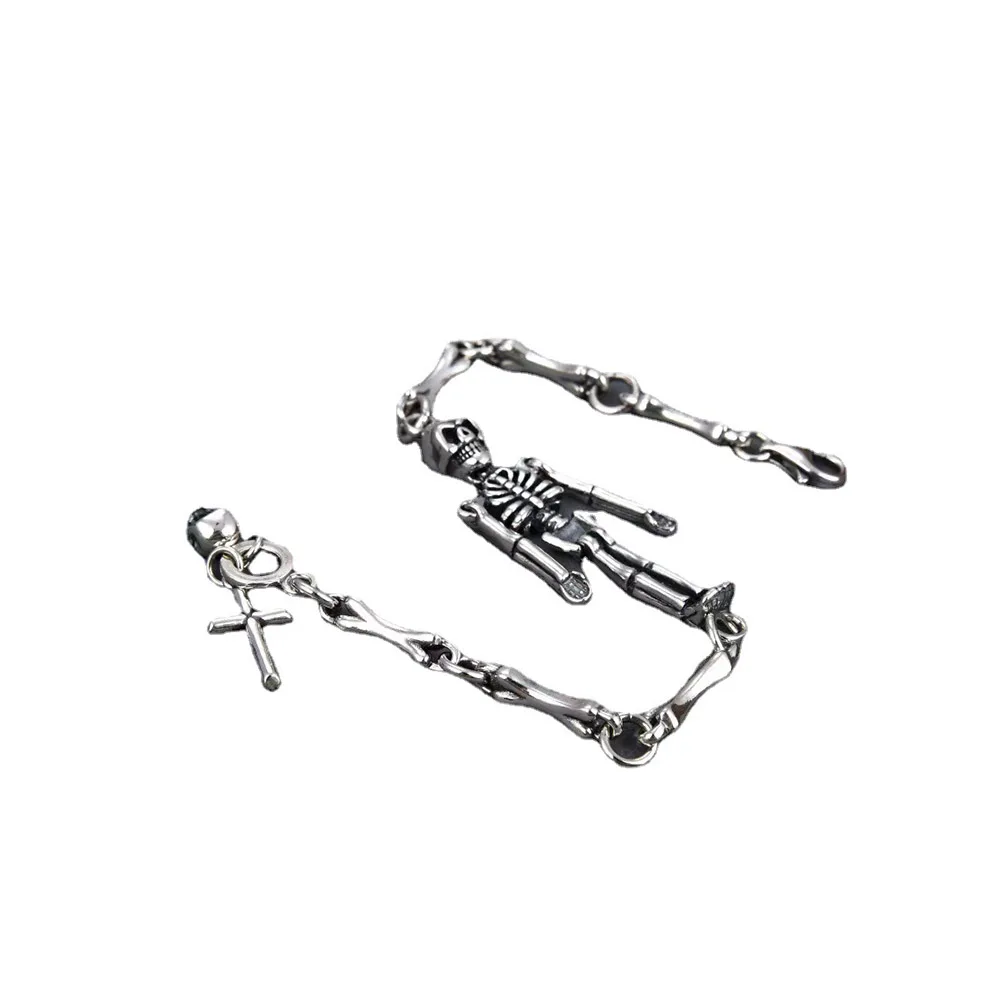 S925 Sterling Silver Skull Bracelet for Men's and Women's Punk Fashion Cross Bracelet Fine Jewelry
S925 Sterling Silver Skull Bracelet for Men's and Women's Punk Fashion Cross Bracelet Fine Jewelry