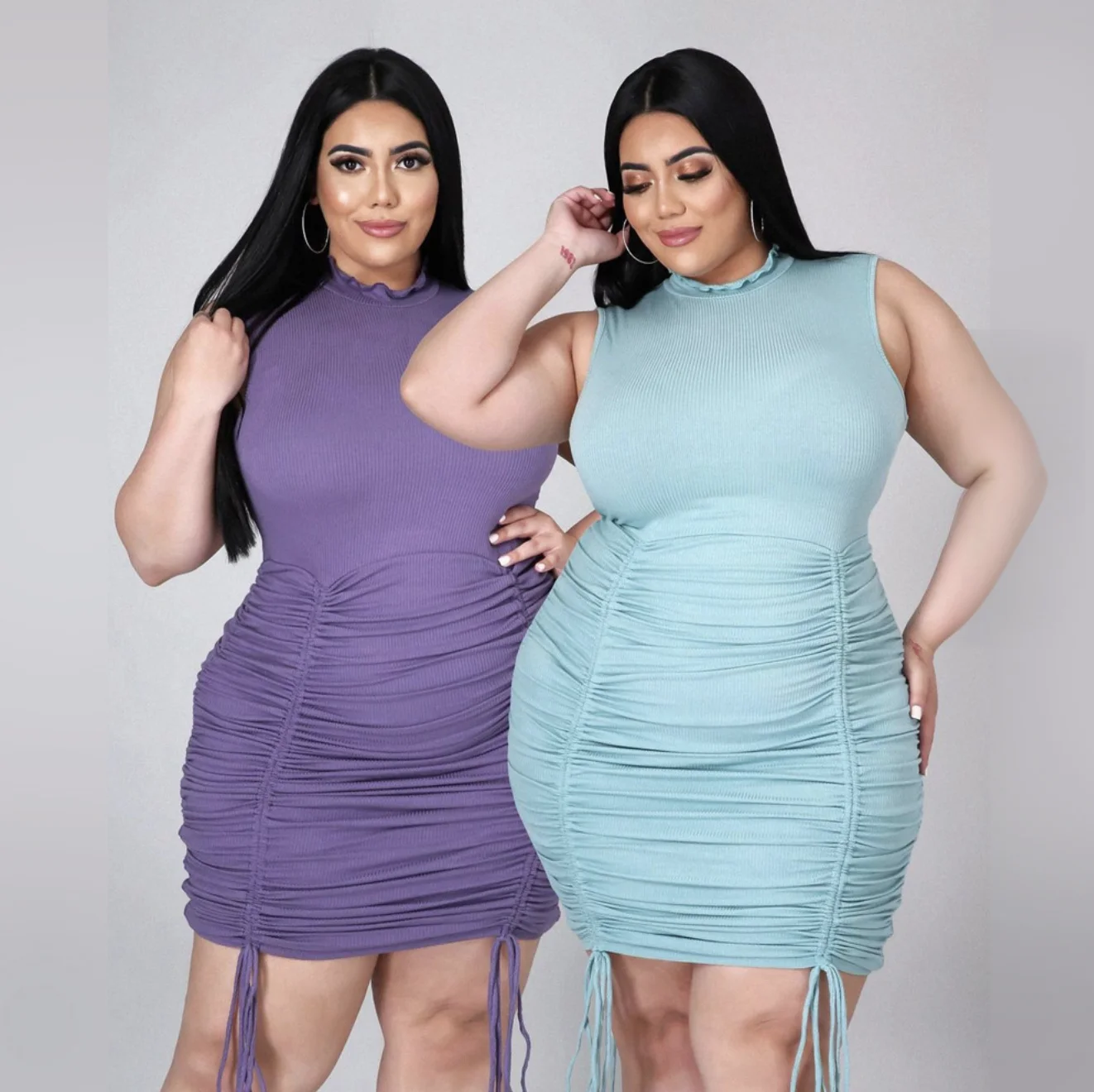European American solid color plus size dress half high collar round tight sexy knitted dress women
European American solid color plus size dress half high collar round tight sexy knitted dress women