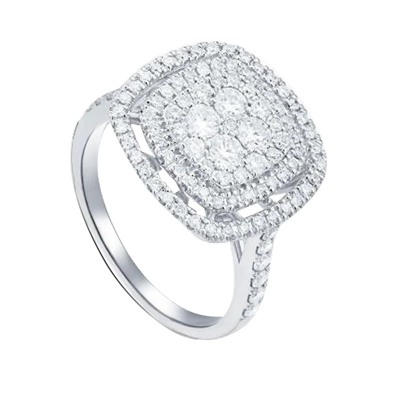 2022 Hot sale statement personalized jewelry 18k solid gold geometric shape diamond ring for women engagement, White gold
2022 Hot sale statement personalized jewelry 18k solid gold geometric shape diamond ring for women engagement, White gold