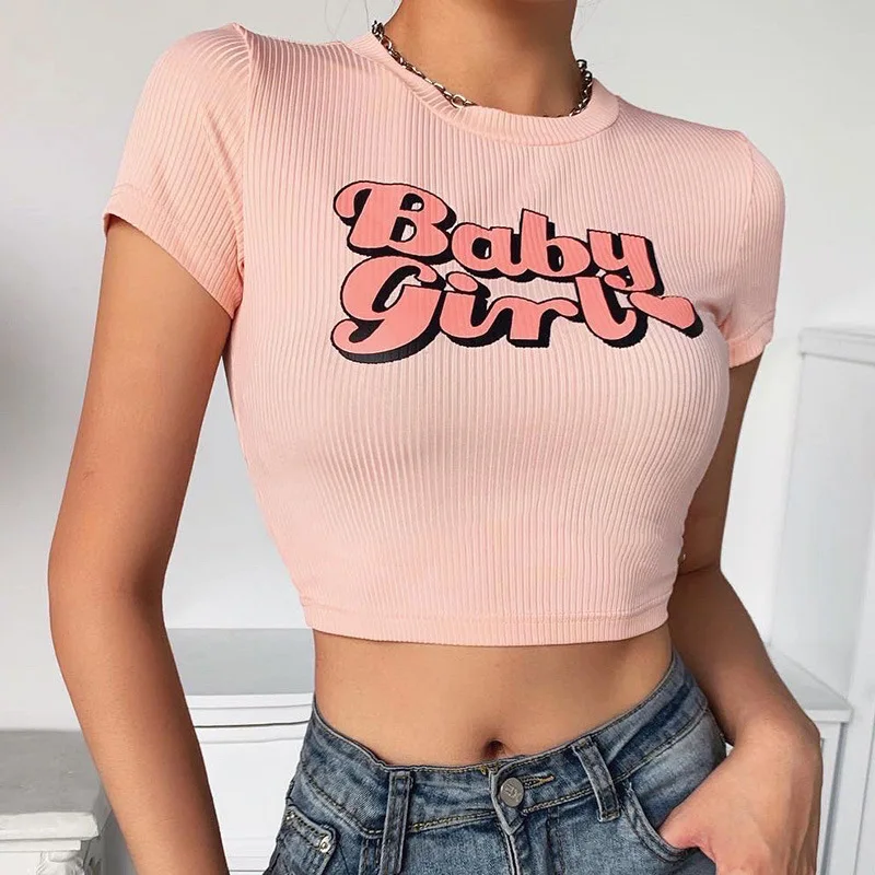 Summer Baby Girl Printing Short Sleeves T Shirt Casual Streetwear Women Knitted Stretch Shirt Crop Tops, Pictures showed
Summer Baby Girl Printing Short Sleeves T Shirt Casual Streetwear Women Knitted Stretch Shirt Crop Tops, Pictures showed
