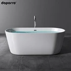 doporro Acrylic small durable whirlpool bathtub freestanding white bath tub