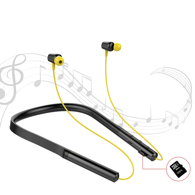 The Blue tooth neckband headset with TF card slot uses intelligent noise reduction technology to achieve heavy bass effects, Yellow, red
The Blue tooth neckband headset with TF card slot uses intelligent noise reduction technology to achieve heavy bass effects, Yellow, red