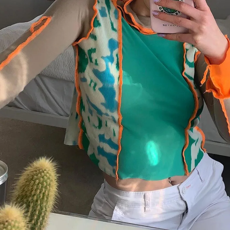 Hot Seller Fashion Contrast Long Sleeve Turkleneck Sexy For Women Crop Blouses And Camouflage Tops 2020, Customized color
Hot Seller Fashion Contrast Long Sleeve Turkleneck Sexy For Women Crop Blouses And Camouflage Tops 2020, Customized color