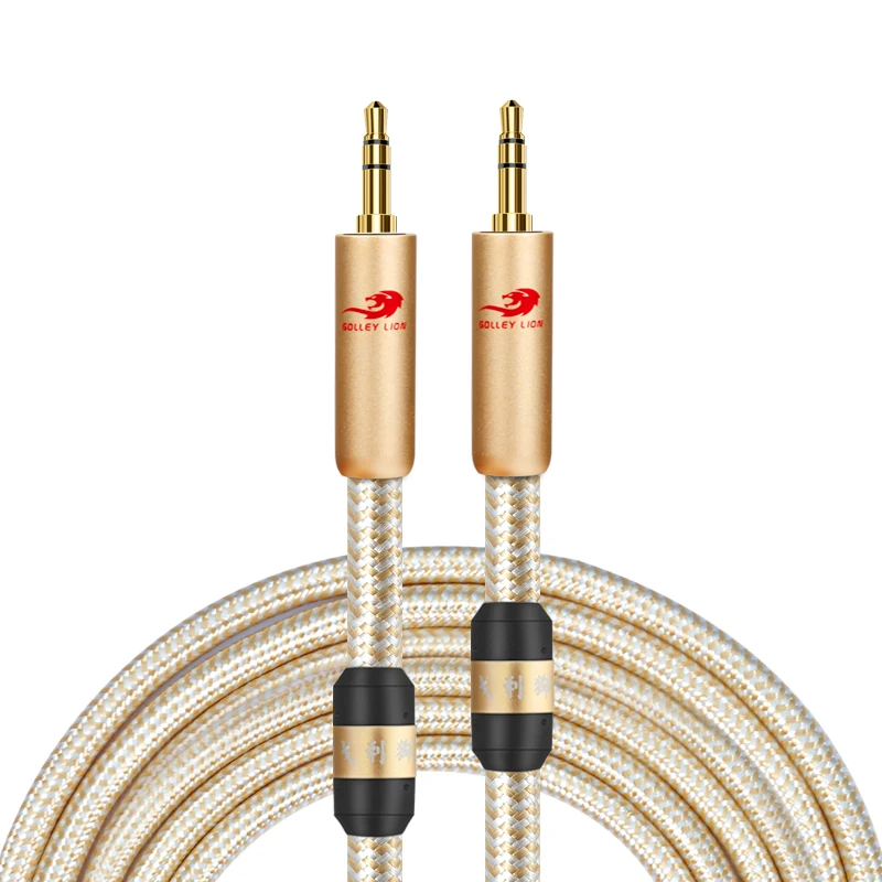 GOLLEY LION New Upgrade Gold 3.5mm Male To Male AUX Cable Stereo Audio Cable for Smartphone
GOLLEY LION New Upgrade Gold 3.5mm Male To Male AUX Cable Stereo Audio Cable for Smartphone