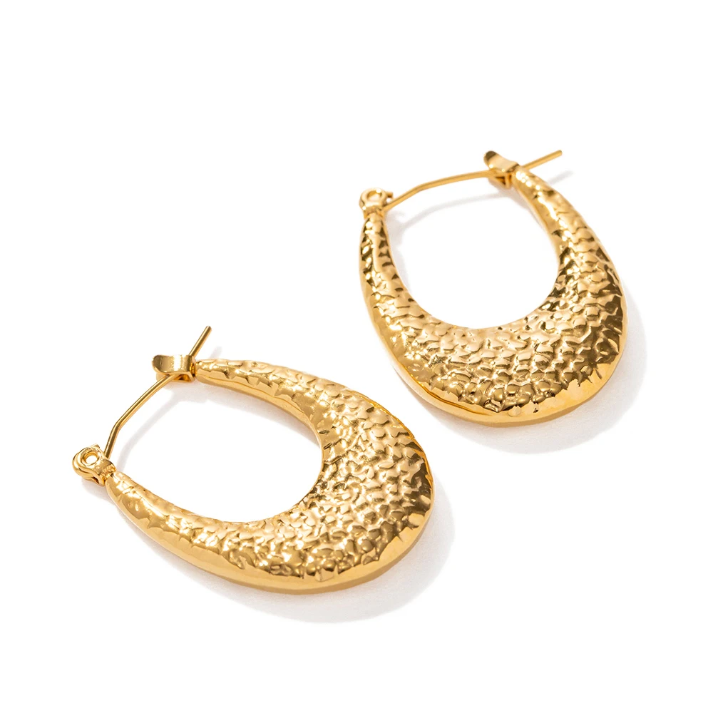 Waterproof 18K Real Gold Plated Stainless Steel Jewelry Earring U Shaped Chunky Texture Earrings for Women
Waterproof 18K Real Gold Plated Stainless Steel Jewelry Earring U Shaped Chunky Texture Earrings for Women