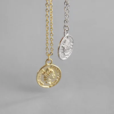 Fashion Vintage Golden Geometric Portrait Round Pendant Necklace 925 Sterling Silver Silver Gold Plated Coin Necklace
Fashion Vintage Golden Geometric Portrait Round Pendant Necklace 925 Sterling Silver Silver Gold Plated Coin Necklace