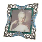 4x4" Epoxy Zinc alloy Picture frames wholesale Diamond Hollowed-out Metal decorative photo frame custom