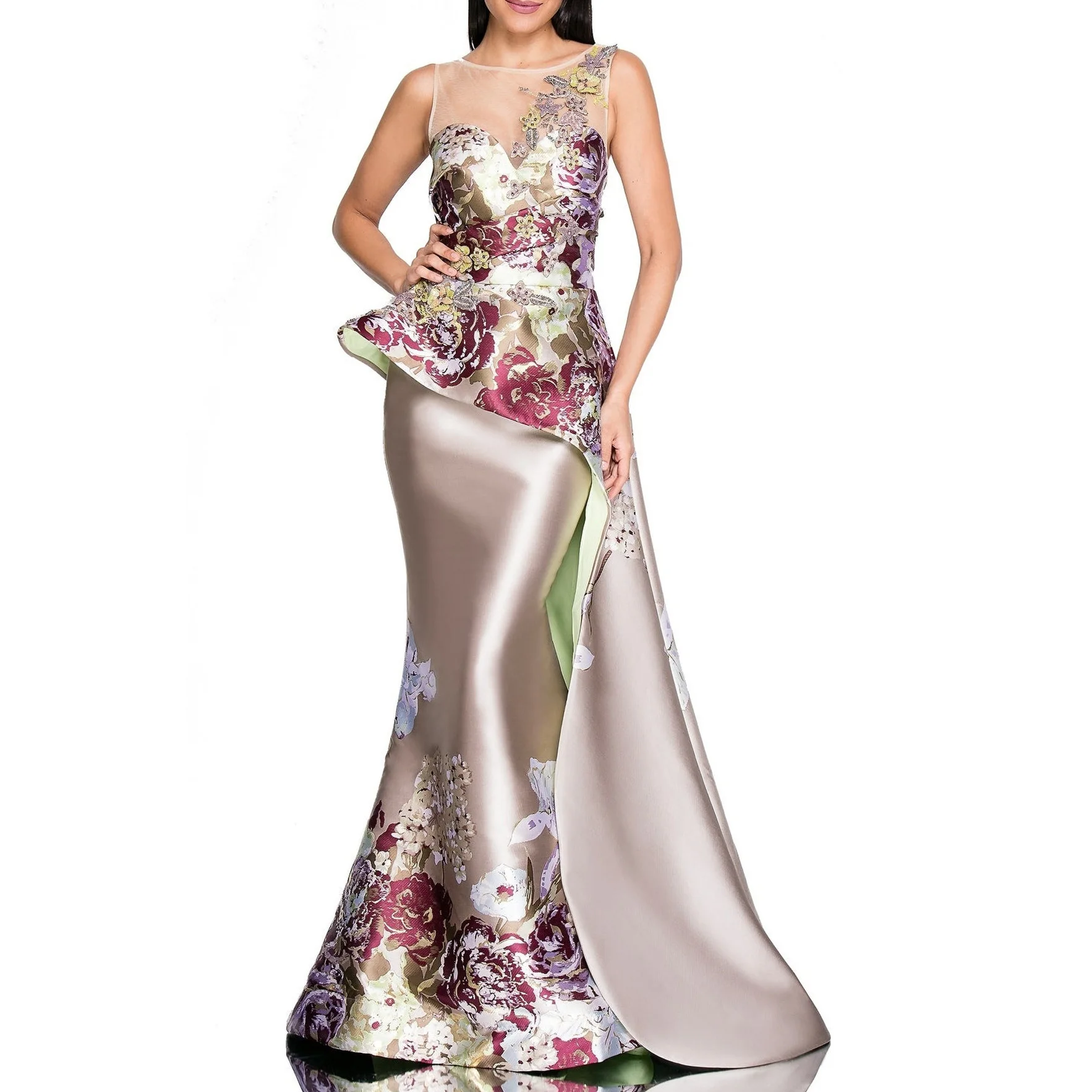 Elegant Patchwork Mesh O Neck See Through Embroidery Lady Evening Dress, Photo color
Elegant Patchwork Mesh O Neck See Through Embroidery Lady Evening Dress, Photo color