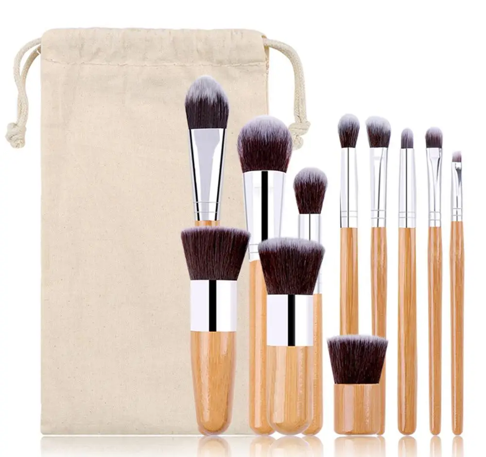 11PCS Makeup Tools Professional Cosmetic Brushes Natural Bamboo Handle Makeup Brushes With Cosmetics Pouch
11PCS Makeup Tools Professional Cosmetic Brushes Natural Bamboo Handle Makeup Brushes With Cosmetics Pouch