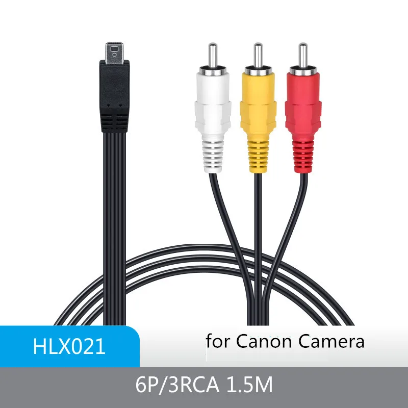 Hongdak 6PIN 3RCA AVC-DC400ST AV Cable Adapter for Canon Camera 1.5M - ANKUX.COM