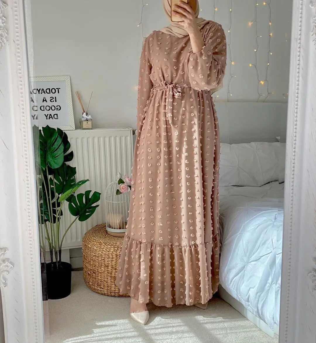 latest women Dubai solid Muslim high waist plus size crew neck Gauze bow maxi abaya long dress, Customized color
latest women Dubai solid Muslim high waist plus size crew neck Gauze bow maxi abaya long dress, Customized color