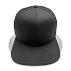 Blank 6 panel baseball black 100 % high quality cotton hat cap