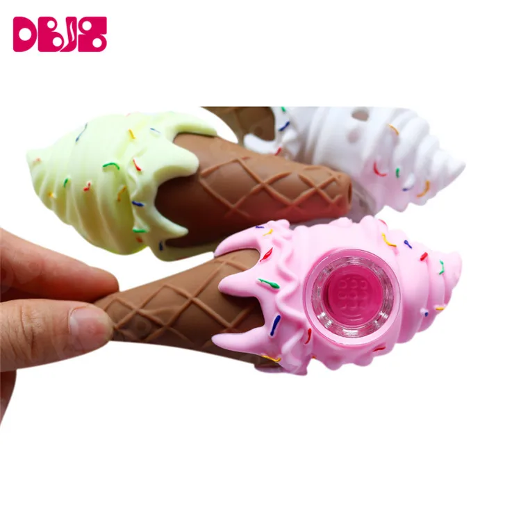 Wholesale Ice Cream Shape Tobacco Smoking Silicone Weed Pipe Glass Smoke Pipes, Customizable
Wholesale Ice Cream Shape Tobacco Smoking Silicone Weed Pipe Glass Smoke Pipes, Customizable