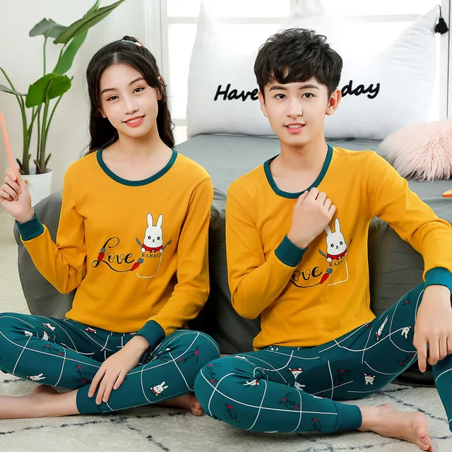 Spring autumn teen boys girls pajama set children nightclothes children cotton underwear long john students clothes, As picture
Spring autumn teen boys girls pajama set children nightclothes children cotton underwear long john students clothes, As picture