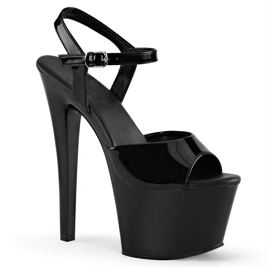 D-heel 17cm-7 inch Fashionable and sexy individual lady waterproof platform is exposed toe ankle belt shoe high-heeled shoes, Black
D-heel 17cm-7 inch Fashionable and sexy individual lady waterproof platform is exposed toe ankle belt shoe high-heeled shoes, Black