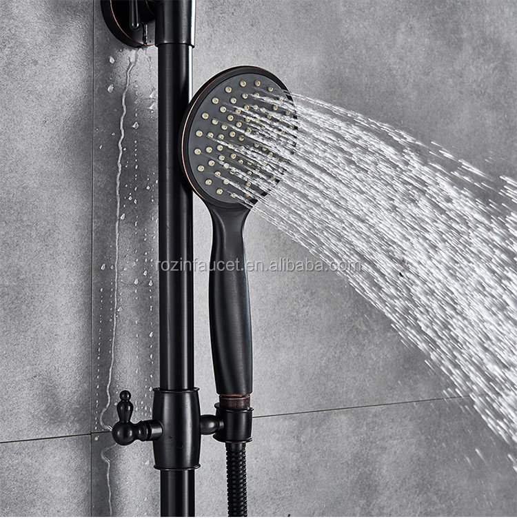 Juego De Grifos De Ducha De Bronce Antiguo,Conjunto De Montaje En Pared