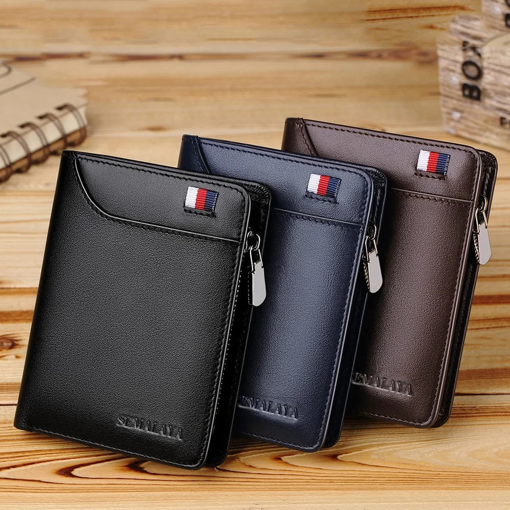 Genuine Leather Wallet Men Wallet Card Holder Business Men Short small Wallets Zipper Luxury purse 100% Cowhide, Blue/black/brown
Genuine Leather Wallet Men Wallet Card Holder Business Men Short small Wallets Zipper Luxury purse 100% Cowhide, Blue/black/brown
