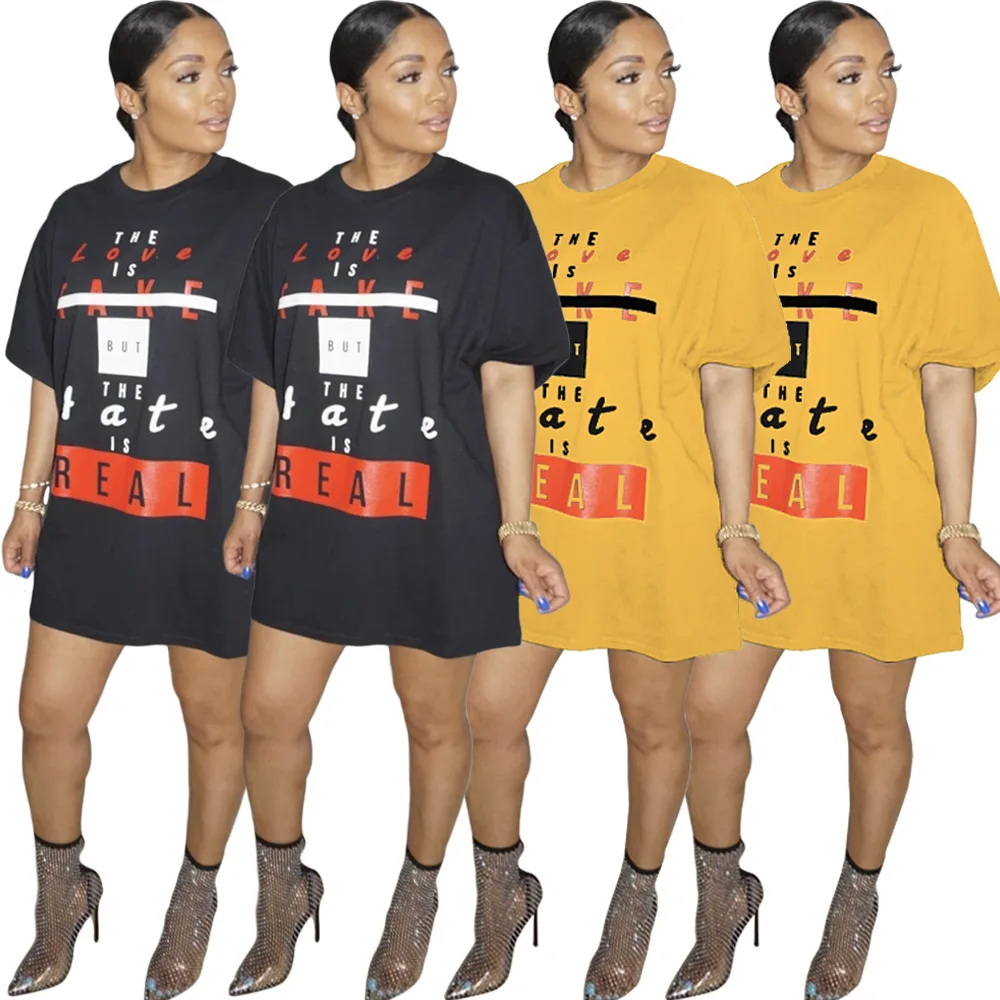 GP602-2 Summer Fashion Letter Printed Tshirt Dress For Women Short Sleeve Street Wear Ladies Long Tee Shirt, Black, yellow
GP602-2 Summer Fashion Letter Printed Tshirt Dress For Women Short Sleeve Street Wear Ladies Long Tee Shirt, Black, yellow
