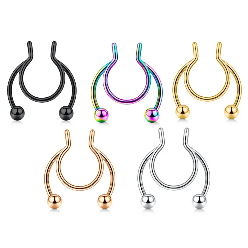 1Pc Septum Nose Ring Stainless Steel Nose Clip Unisex Body Jewelry Accessories Faux Non Piercing U Shape Nose Ring
1Pc Septum Nose Ring Stainless Steel Nose Clip Unisex Body Jewelry Accessories Faux Non Piercing U Shape Nose Ring