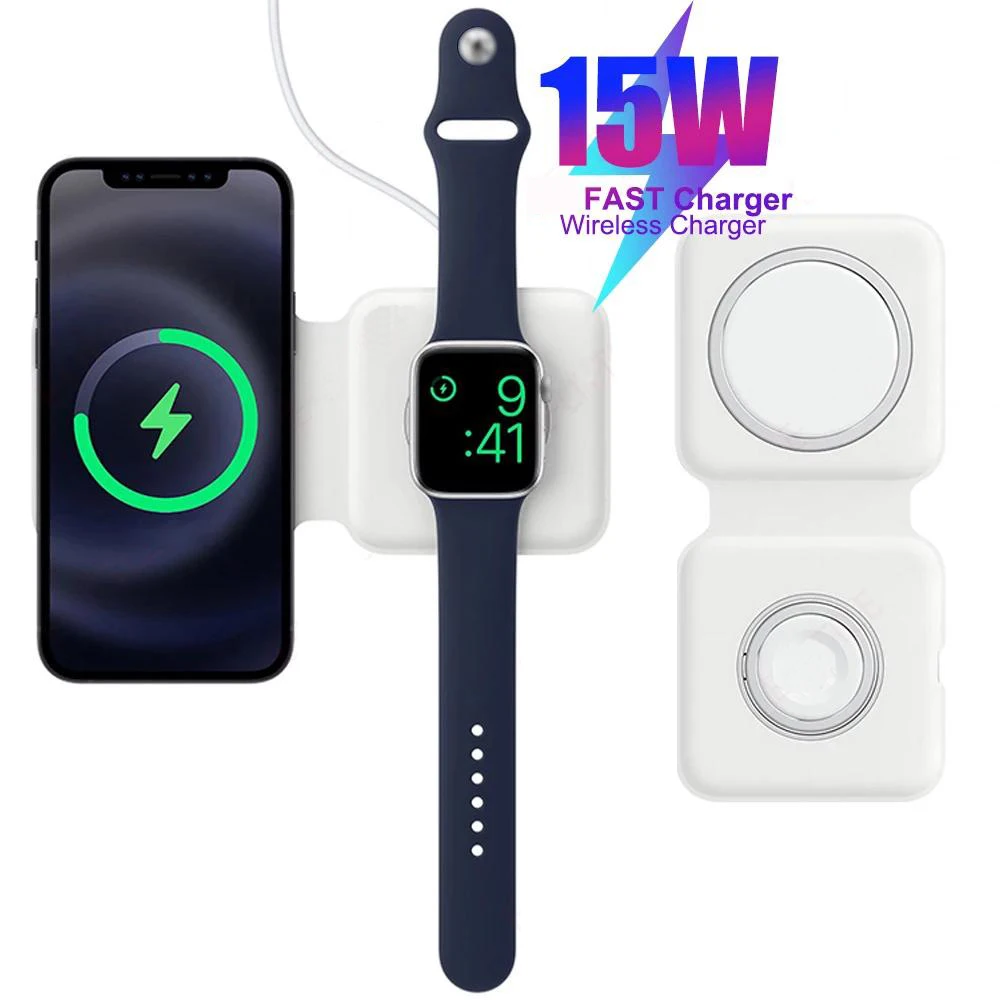 New design ultra-thin foldable design one-stop 15w fast charging portable magnetic wireless charger for phone watch, Black
New design ultra-thin foldable design one-stop 15w fast charging portable magnetic wireless charger for phone watch, Black