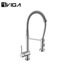 Cheap Price Watermark Approved Brass Gooseneck Kitchen Faucet Pull Out In Chrome
