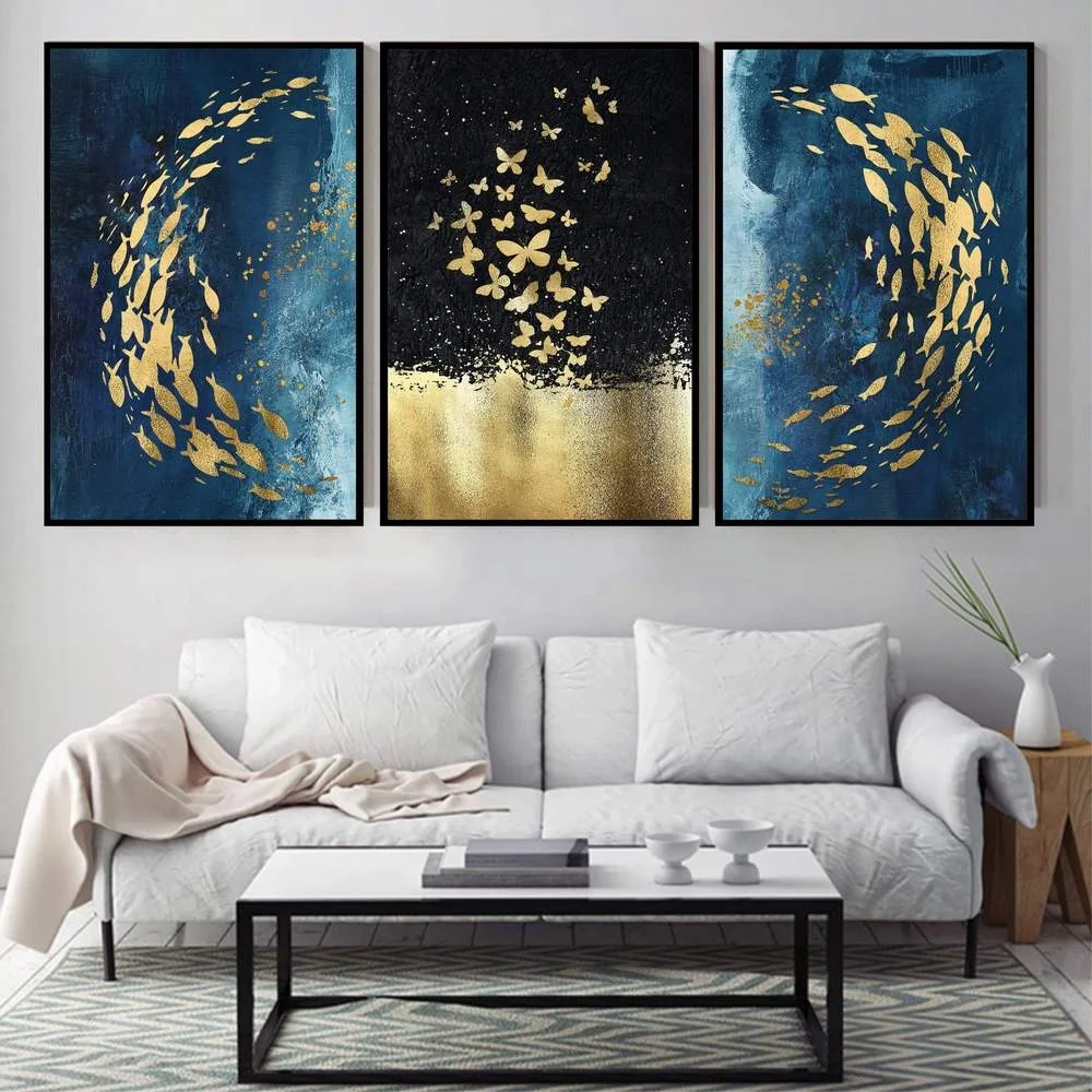 Watercolor Fish Butterfly Home Decoration Wall Art Canvas Painting Golden Style Nordic Poster Prints Decor Picture Modern, Multiple colours
Watercolor Fish Butterfly Home Decoration Wall Art Canvas Painting Golden Style Nordic Poster Prints Decor Picture Modern, Multiple colours
