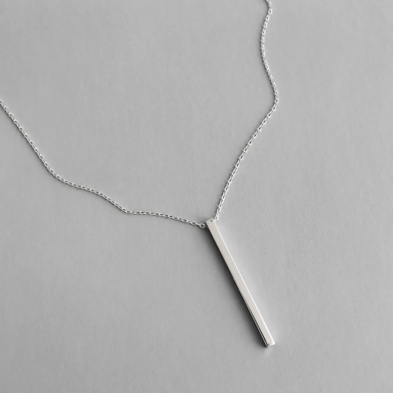 Solid 925 Sterling Silver Geometric Long Bar Pendant Necklace For Women Gifts Jewelry
Solid 925 Sterling Silver Geometric Long Bar Pendant Necklace For Women Gifts Jewelry