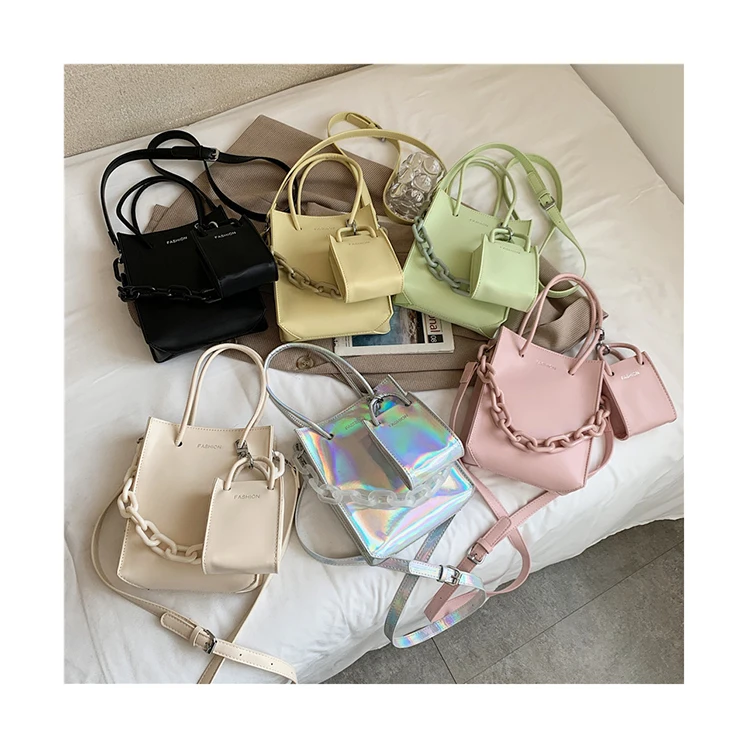 Acrylic Chains Ladies Shoulder pu leather Purse Candy Color Women 2pcs tote purse and Handbags set for Women, As the picture shown
Acrylic Chains Ladies Shoulder pu leather Purse Candy Color Women 2pcs tote purse and Handbags set for Women, As the picture shown