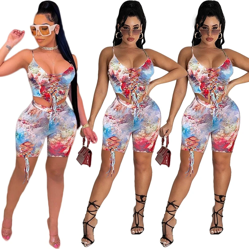 New Arrival Flower Print Bandage Two Piece Summer Sexy Top And Shorts 2 Piece Outfit For Women 2021, As showed
New Arrival Flower Print Bandage Two Piece Summer Sexy Top And Shorts 2 Piece Outfit For Women 2021, As showed