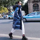 Plus size fur hooded casual long winter down coat