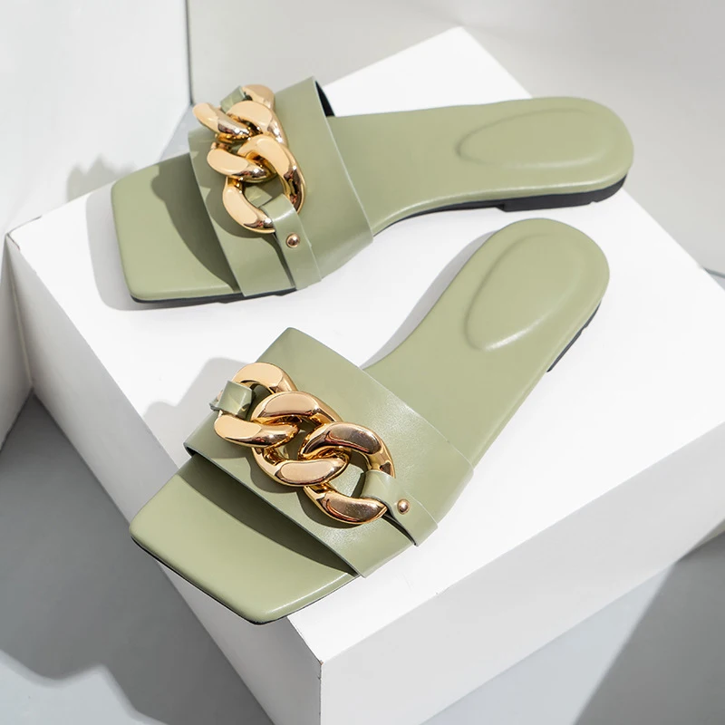 Summer Outdoors Casual Sandals For Women Flat Shoes Metal Pu Flat Slippers Wholesale Slippers For Ladies
Summer Outdoors Casual Sandals For Women Flat Shoes Metal Pu Flat Slippers Wholesale Slippers For Ladies