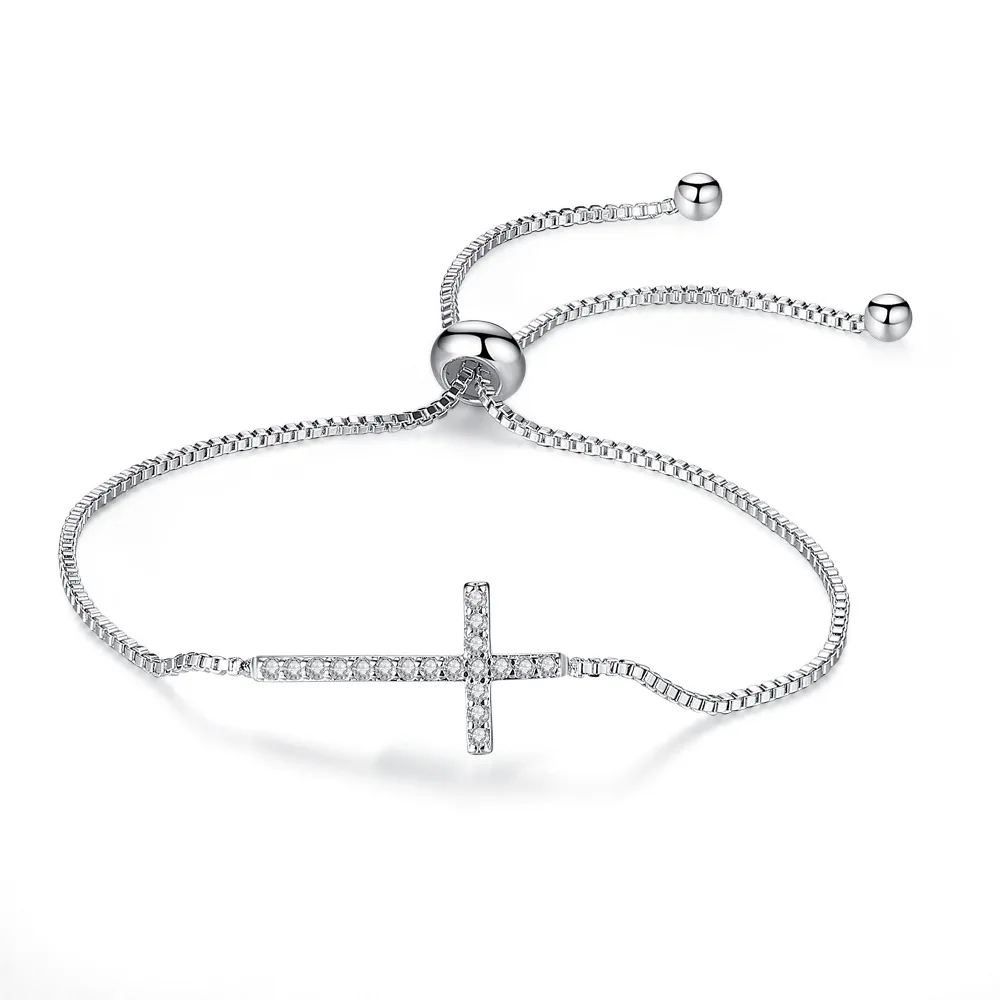 BR0013 vintage jewelry women chain bracelet 925 silver plated paved CZ zirconia adjustable bracelet cross christian
BR0013 vintage jewelry women chain bracelet 925 silver plated paved CZ zirconia adjustable bracelet cross christian
