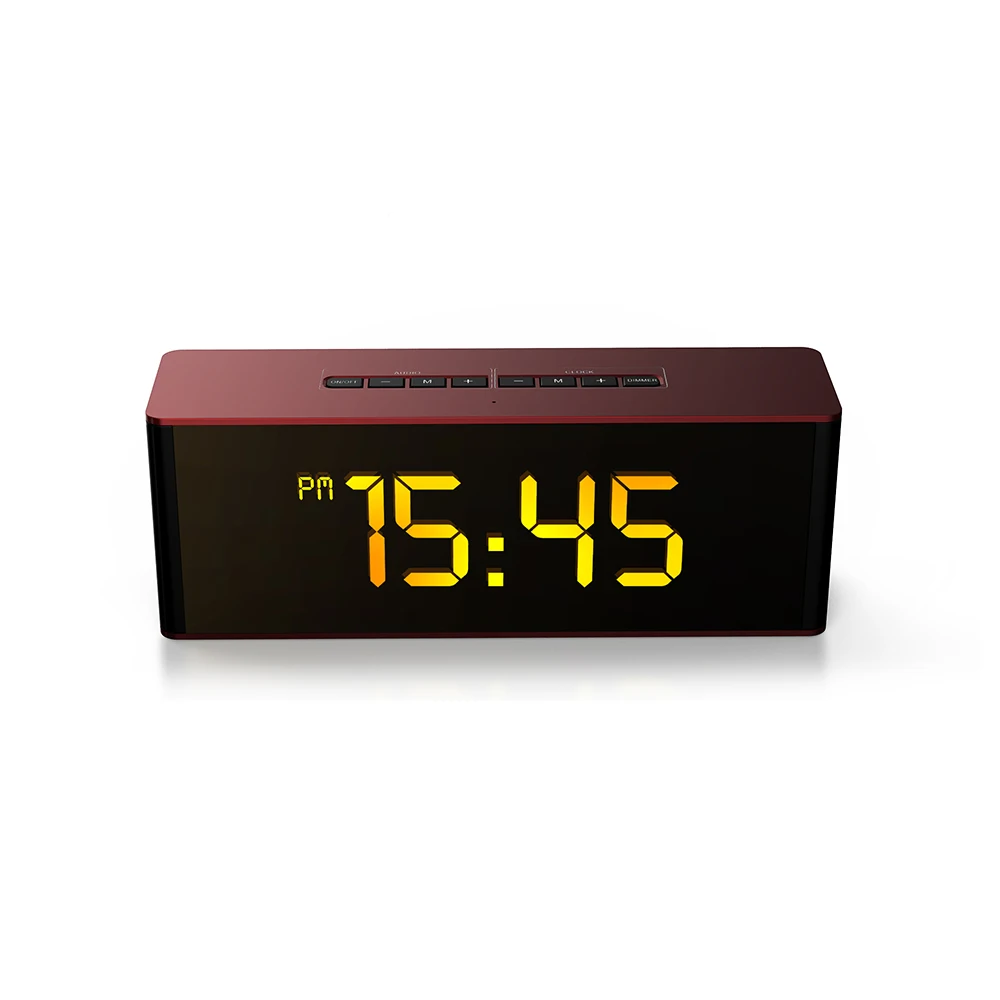 Mini portable Alarm Clock Speaker LED Wireless LCD Time Display USB Charger Bluetooth Speaker - ANKUX.COM