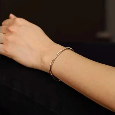 Factory Direct Real Gold Plated Hollow Rectangle Link Chain Bracelet Hollow 316L Stainless Steel Chain Bracelet
Factory Direct Real Gold Plated Hollow Rectangle Link Chain Bracelet Hollow 316L Stainless Steel Chain Bracelet