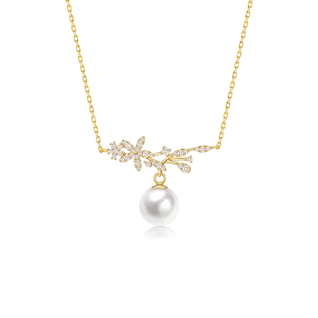 Women's 18K Yellow Gold Flower Diamond and Natural Akoya Pearl Pendant Necklace Free Shipping
Women's 18K Yellow Gold Flower Diamond and Natural Akoya Pearl Pendant Necklace Free Shipping