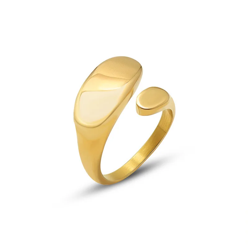 Vintage simple shaped flat titanium steel 18k ring open design 18k gold women aesthetic jewelry
Vintage simple shaped flat titanium steel 18k ring open design 18k gold women aesthetic jewelry