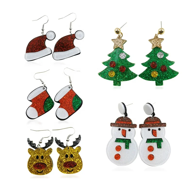 Cartoon Santa Christmas Tree Snowman Elk Boots acrylic Drop Earrings for women xmas decorations hats accessories wholesale
Cartoon Santa Christmas Tree Snowman Elk Boots acrylic Drop Earrings for women xmas decorations hats accessories wholesale