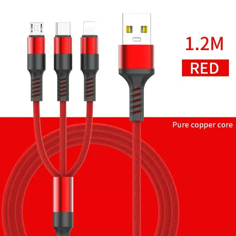 Factory high speed 3 in 1 Fast Phone red android charging cable power usb type c cables, White/red
Factory high speed 3 in 1 Fast Phone red android charging cable power usb type c cables, White/red