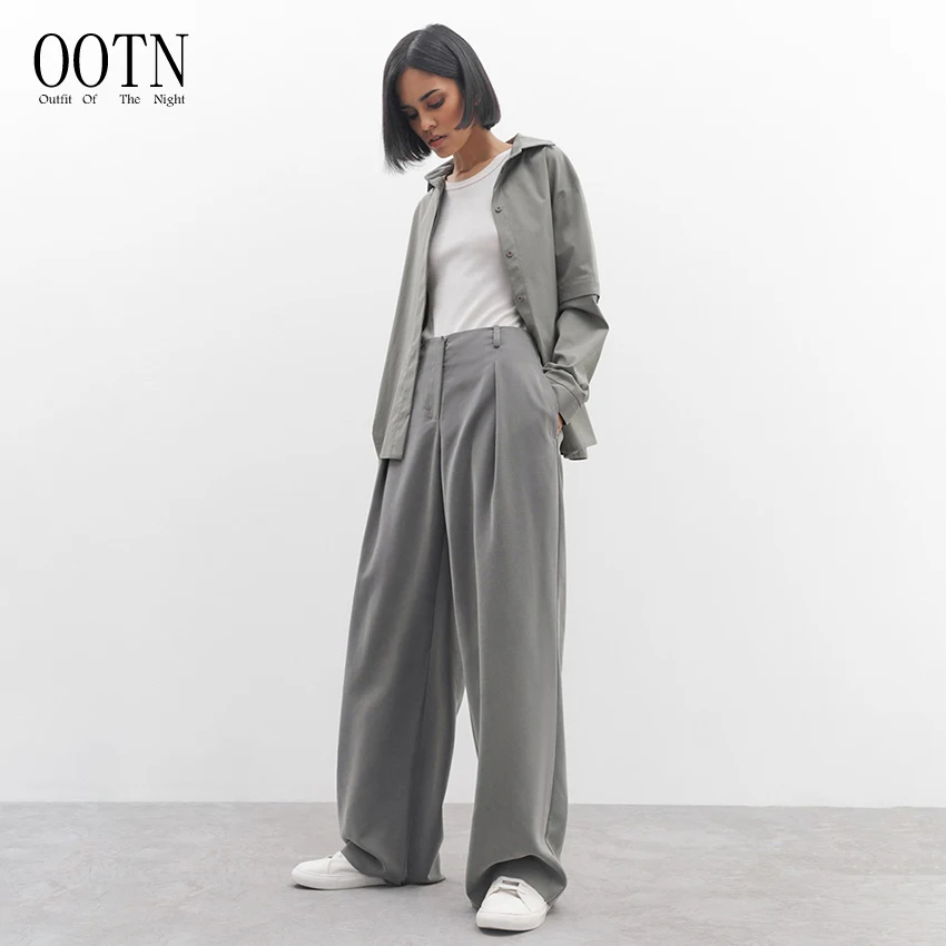 OOTN Office Trousers Pocket Wide Leg Pants Ladies Woman 2022 Vintage Outfit Autumn Baggy Pants Classic Grey Pleated Pants
OOTN Office Trousers Pocket Wide Leg Pants Ladies Woman 2022 Vintage Outfit Autumn Baggy Pants Classic Grey Pleated Pants