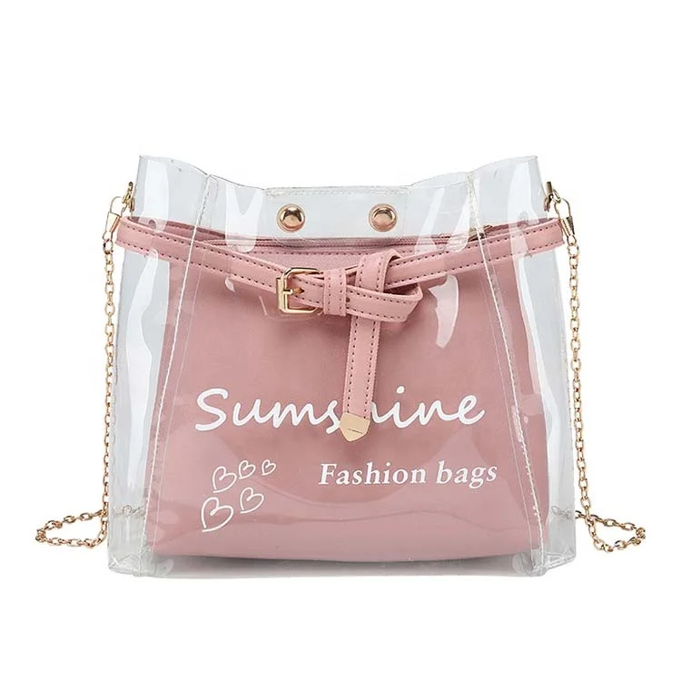 Retail cheap price jelly bag clear PVC mini cross body handbag for girls, Pink/black/blue/gray/green
Retail cheap price jelly bag clear PVC mini cross body handbag for girls, Pink/black/blue/gray/green
