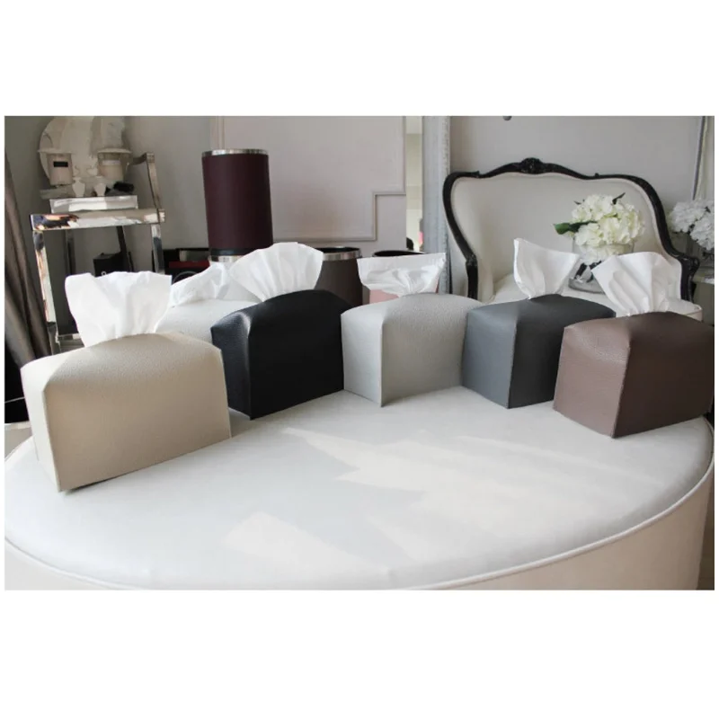 Wholesale Square Leather Tissue Holder Snap Closure Tissue Box For Home Office, Customized
Wholesale Square Leather Tissue Holder Snap Closure Tissue Box For Home Office, Customized