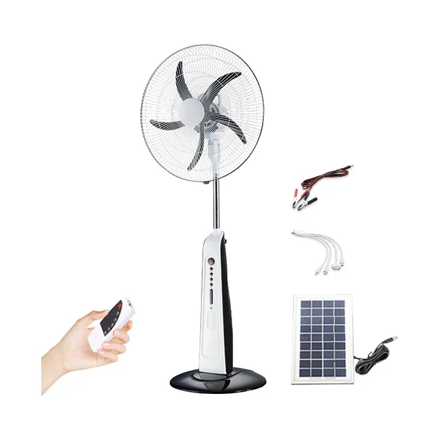 original factory 12V battery rechargeable solar standing electric fan
