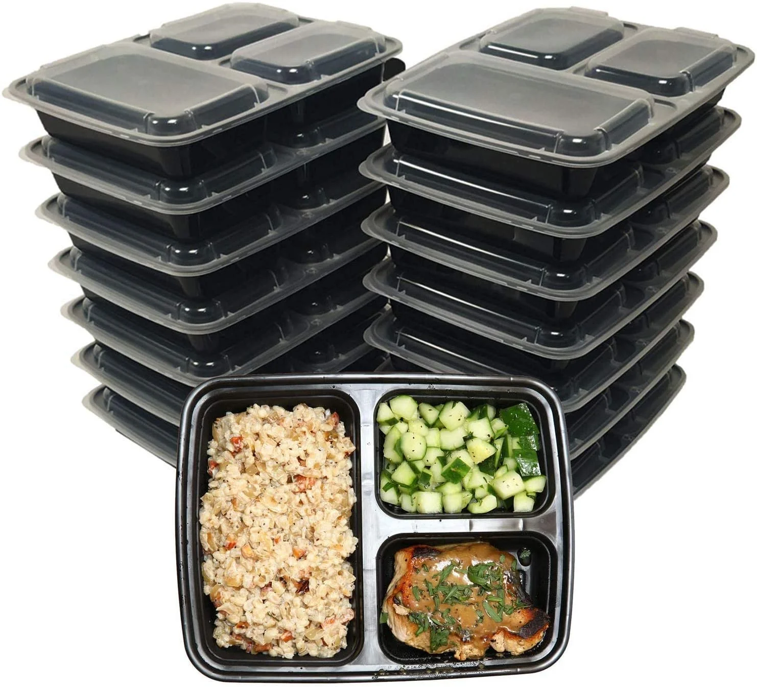 1000ml 3 Compartment Microwavable Stackable Disposable Plastic Food Container, Black
1000ml 3 Compartment Microwavable Stackable Disposable Plastic Food Container, Black