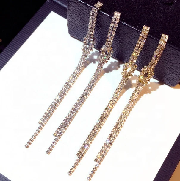 New Long Earrings Tassel Earrings For Women Exaggerated Rhinestone Gold Color & Silver Color Dangle Earrings Women
New Long Earrings Tassel Earrings For Women Exaggerated Rhinestone Gold Color & Silver Color Dangle Earrings Women