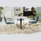 Metal Legs Chair Modern Design Nordic Style Restaurant Golden Metal Legs Simple Dining Chair