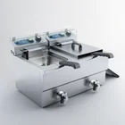 High quality hotel equipment chicken pressure benchtop fryer commercial electric deep fryer with SS baskets